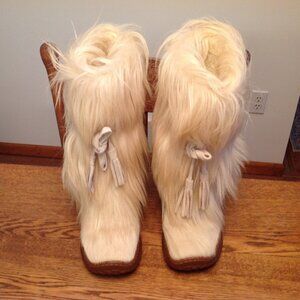 Oscar Sport Winna Cream Fur Winter Boots EU 39/US 8 Pull‑On Snow Boots